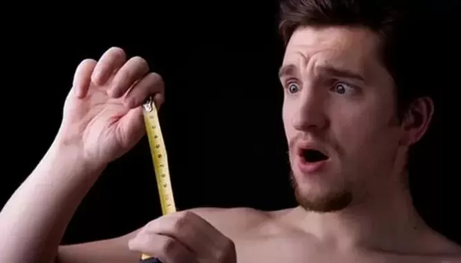 the man measured his penis before it was enlarged