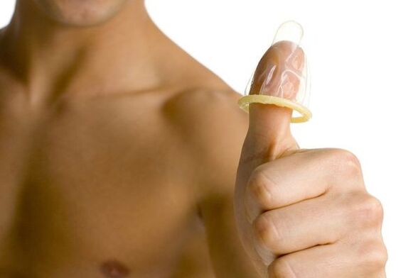The condom on the finger symbolizes the growth of the adolescent's genitals